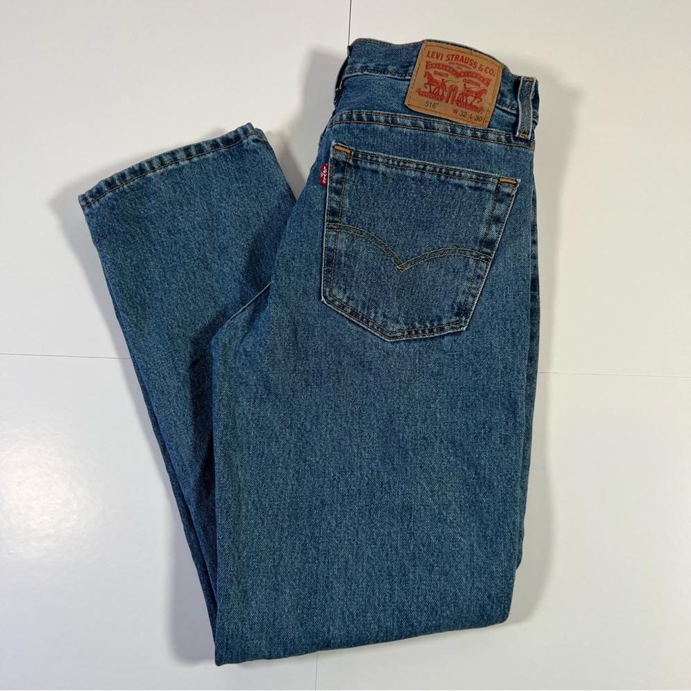 Levi’s 516 Men’s Blue Denim Jeans Straight Fit W32 L30 Vintage Wash‎